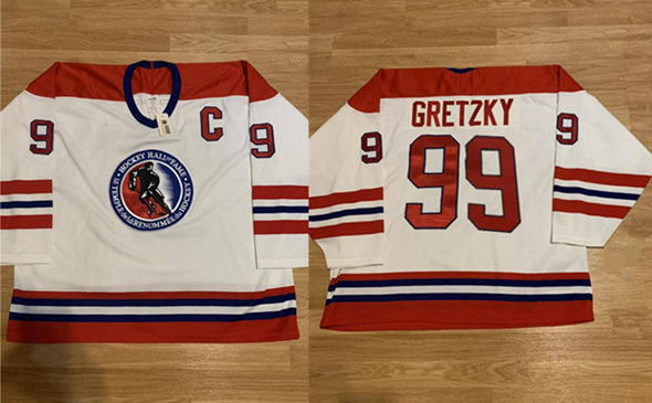 Men's White Custom Hall Of Fame Stitched Hockey Jersey